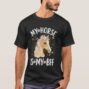 Camiseta Chicas ecuestres lindas flores cabalgar para amant