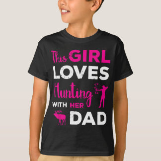 Camiseta Chicas educados cazando regalos a papá hija cazand