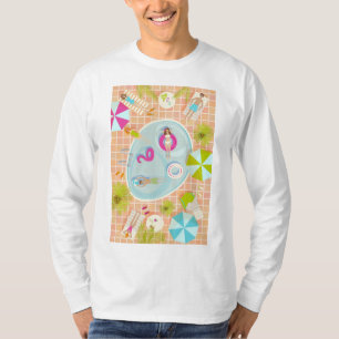 Camiseta Chicas en bikini y chicos jugando juegos de piscin