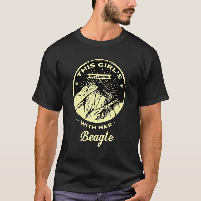 Camiseta Chicas En Camping Con Su Beagle Inglés Beagle (Anverso)