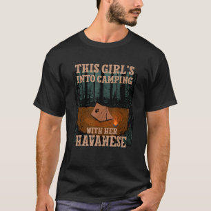 Camiseta Chicas En Camping Con Su Perro Habanés 1