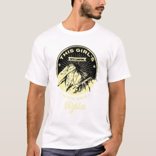 Camiseta Chicas En Camping Con Su Punto Húngaro Vizsla