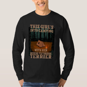 Camiseta Chicas En Camping Con Su Staffordshire Estadounide