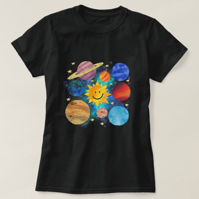 Camiseta Chicas en ciencias espaciales astronómicas de plan (Diseño del anverso)