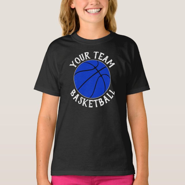 Camiseta Chicas equipo de baloncesto azul, nombre y número  (Anverso)