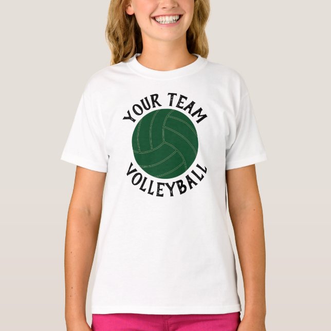 Camiseta Chicas Equipo Verde de Voleibol, Nombre y Número d (Anverso)