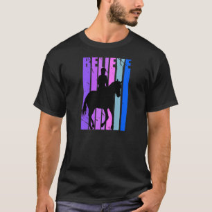 Camiseta Chicas equitación ecuestre montando púrpura rosada