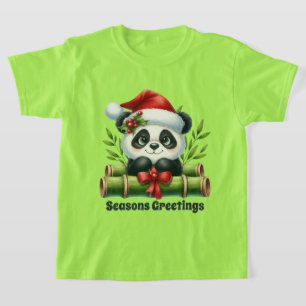 Camiseta chicas estaciones saludos panda oso agregar texto