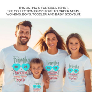 Camiseta Chicas Familia Vacaciones Playa Personalizado de V