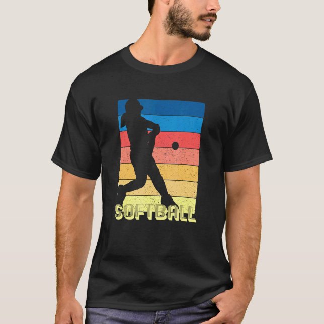 Camiseta Chicas Fastpitch Player 70s 80s Mujeres estilo ret (Anverso)
