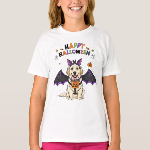 Camiseta Chicas felices de Halloween con peluca de perro o