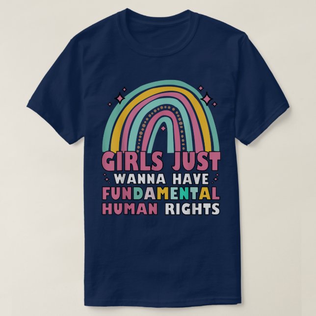 Camiseta Chicas feministas quieren tener derechos fundament (Diseño del anverso)