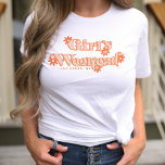 Camiseta Chicas Fin de Semana Retro Bachelorette Party Brid<br><div class="desc">Empieza el fin de semana fiesta con esta divertida y retro Chica camiseta de fin de semana que es perfecta para soltera y fiestas de cumpleaños! Cuenta con una decoración inspirada en los años 70, inspirada en el groovy naranja, y un estilo moderno y retro-moderno. Fácilmente personalizar con tu ciudad...</div>