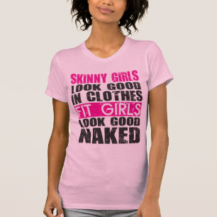 Camiseta Chicas flacos en ropa contra Chicas aptos