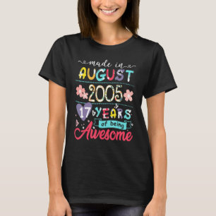 Camiseta Chicas Floral De Cumpleaños 17 Para Chica Nacido E