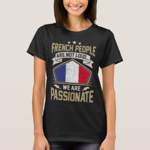 Camiseta Chicas franceses apasionados con bandera de Franci