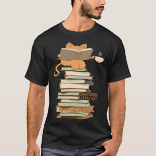 Camiseta Chicas Friki Gato Libros y Té