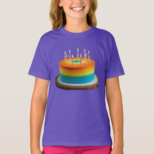 Camiseta Chicas Fundición básica de pastel de cumpleaños y 
