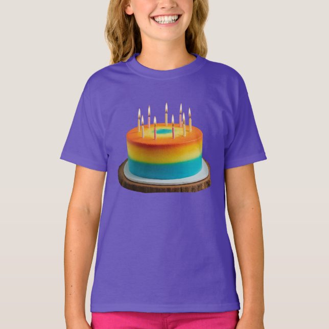 Camiseta Chicas Fundición básica de pastel de cumpleaños y  (Anverso)