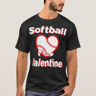 Camiseta Chicas Funny Cute Softball es mi Día de San Valent