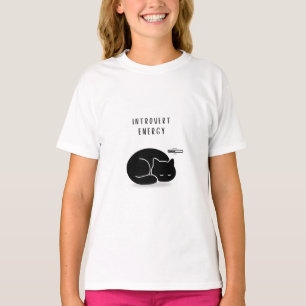 Camiseta Chicas Gato Minimalistas Introvertidas Personaliza