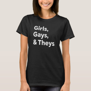 Camiseta Chicas Gays And Theys Lgbt Orgullo Lésbico No Bina