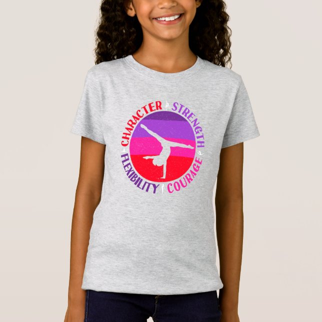 Camiseta Chicas Gimnasia Fuerza de caracteres Valor (Anverso)