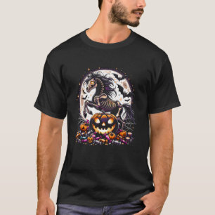 Camiseta Chicas Halloween Esqueleto Cráneo Caballo Animal G