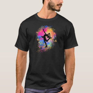 Camiseta Chicas Hielo Arcoiris Bailando silueta Figura feme