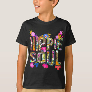 Camiseta Chicas Hippie 60 años 70 flores coloridas paz