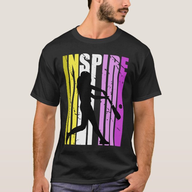 Camiseta Chicas inspiran a entrenador de béisbol entrenador (Anverso)
