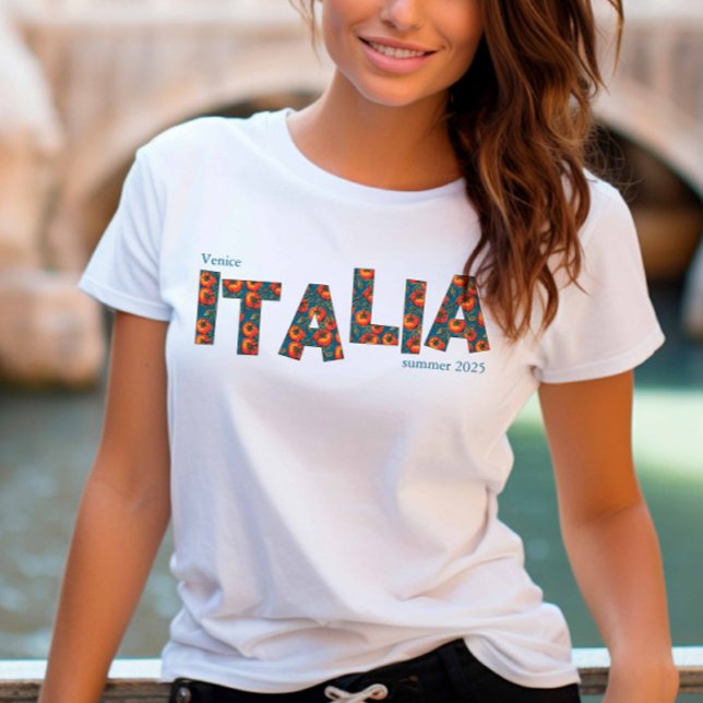 Camiseta Chicas italianos de tomate viajan a Italia (Customizable Italy Tshirt)