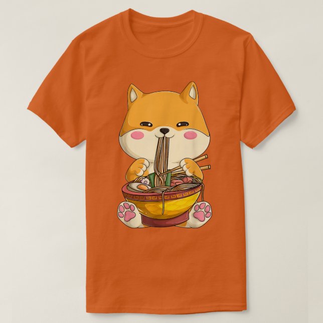 Camiseta Chicas japonesas Shiba Inu Shiru japonesas, Ramen (Diseño del anverso)