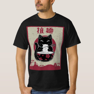 Camiseta Chicas japoneses de regalo de anime negro de gato 