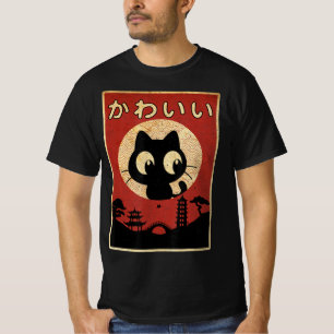 Camiseta Chicas japoneses de regalo de anime negro para gat