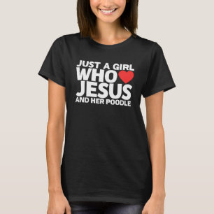 Camiseta Chicas Jesus Poodle Perro Mascota Amor