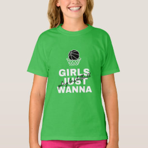 Camiseta Chicas juegan a jugar básquetbol con citas diverti