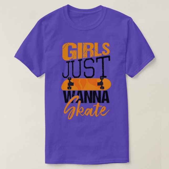 CAMISETA CHICAS JUST WANNA SKATE 1 (Diseño del anverso)