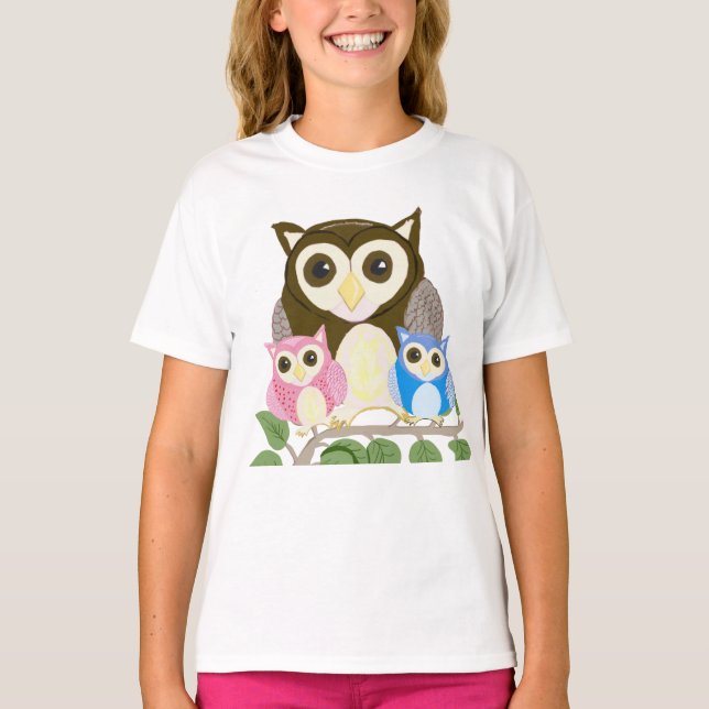 Camiseta Chicas Lechuza Colorida (Anverso)