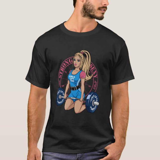 Camiseta Chicas Levantan Demasiado Fuerte Gimnasio Poder Mu (Anverso)