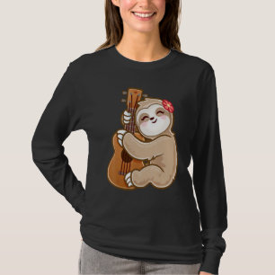 Camiseta Chicas Lindas Ukulele Sloth Uke Guitarrista
