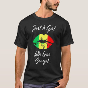 Camiseta Chicas Lip mujeres aman la bandera Senegal
