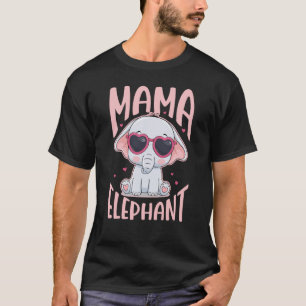 Camiseta Chicas Mamá Elefante Para Hombres Mujeres Animales