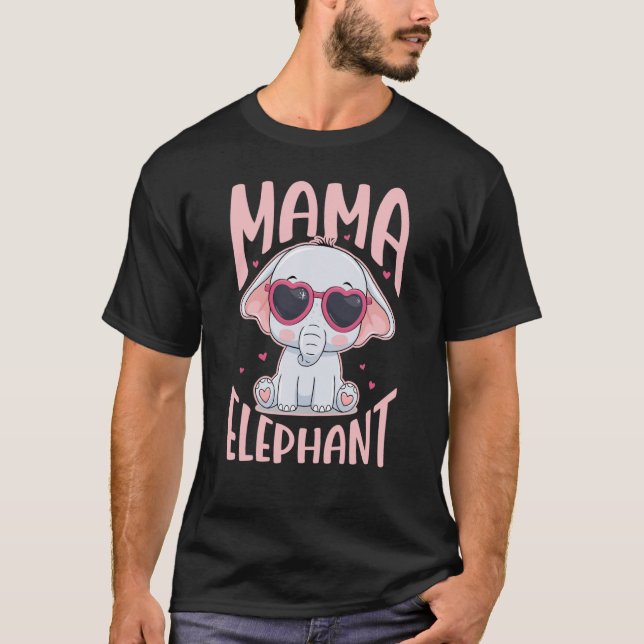 Camiseta Chicas Mamá Elefante Para Hombres Mujeres Animales (Anverso)