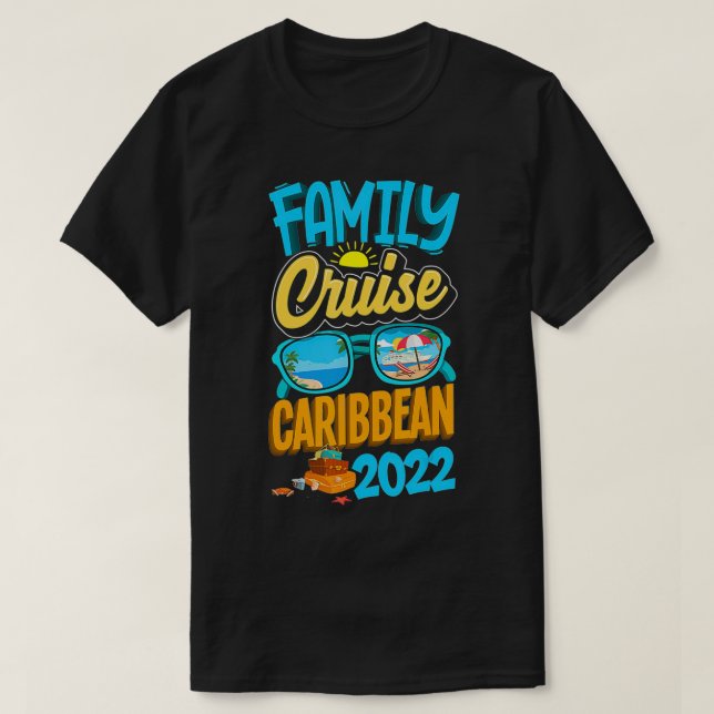Camiseta Chicas masculinas de crucero familiar Caribe 2022 (Diseño del anverso)