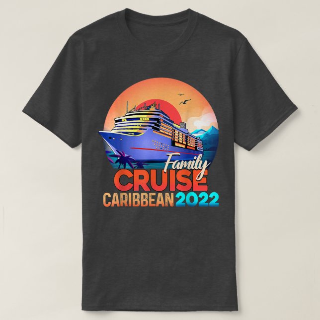 Camiseta Chicas masculinas de crucero familiar Caribe 2022 (Diseño del anverso)