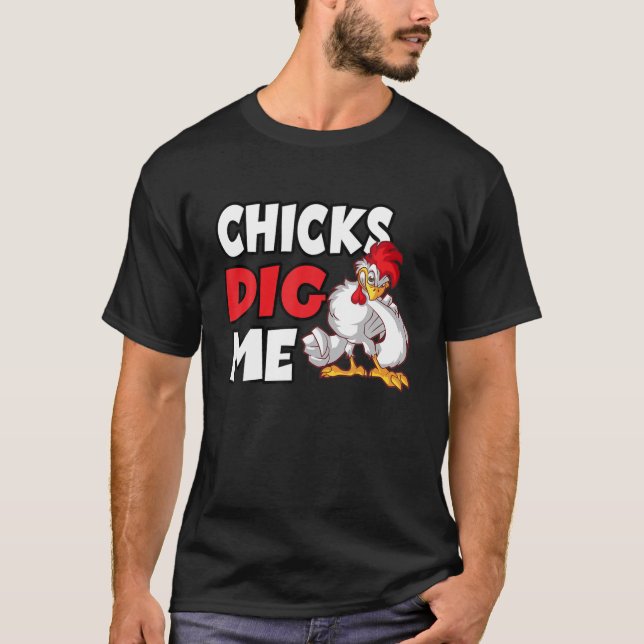 Camiseta Chicas Me Cavan Para Un Agricultor De Pollos (Anverso)