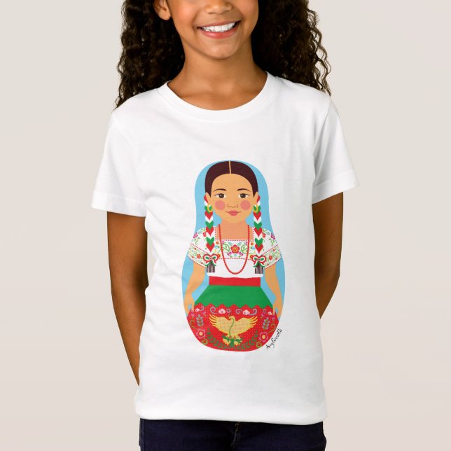 Camiseta Chicas mexicanos, China Poblana Matryoshka (Anverso)