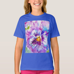 Camiseta Chicas morados de flores pansy  Watrecolour Art