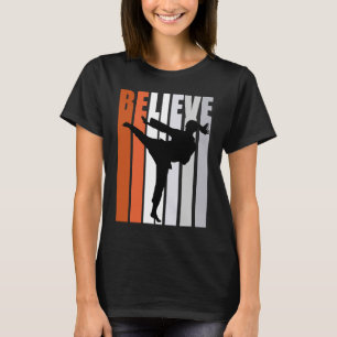 Camiseta Chicas motivacionales Karate Mujeres creen Naranja